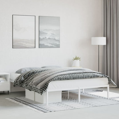 vidaXL Metal Bed Frame without Mattress White 150x200cm