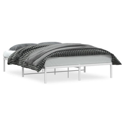 vidaXL Metal Bed Frame without Mattress White 160x200cm