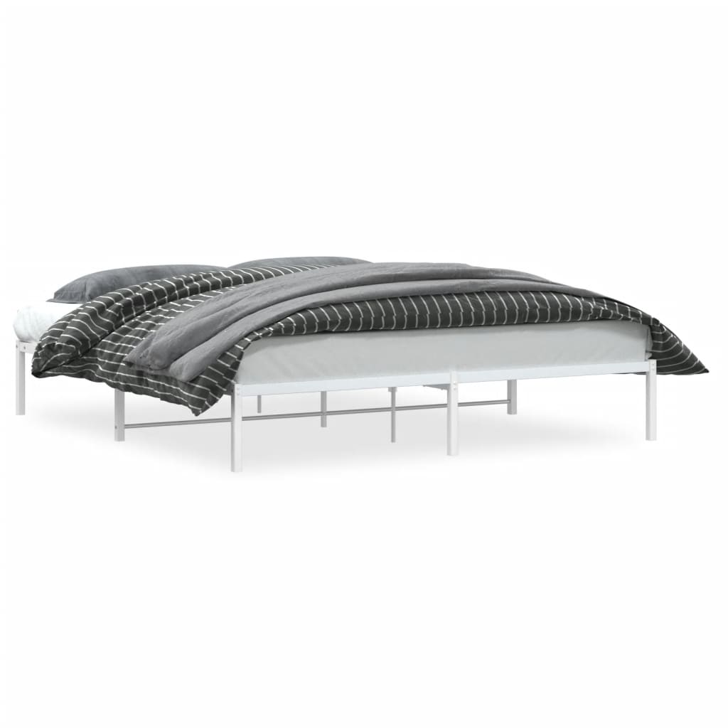 vidaXL Metal Bed Frame without Mattress White 180x200cm