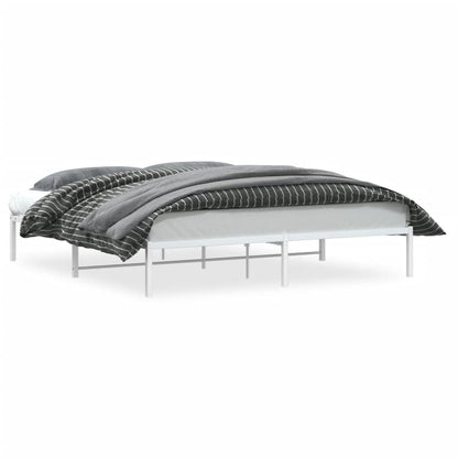 vidaXL Metal Bed Frame without Mattress White 180x200cm