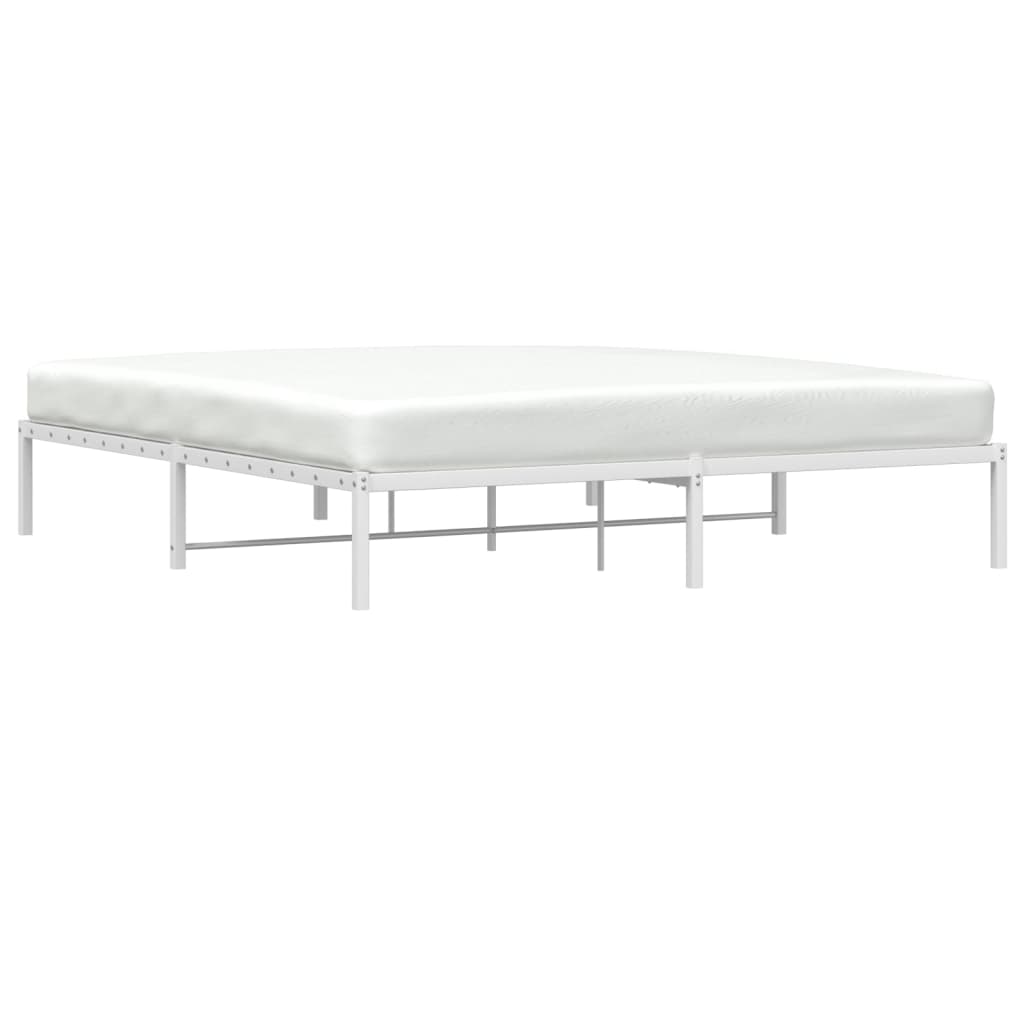 vidaXL Metal Bed Frame without Mattress White 180x200cm