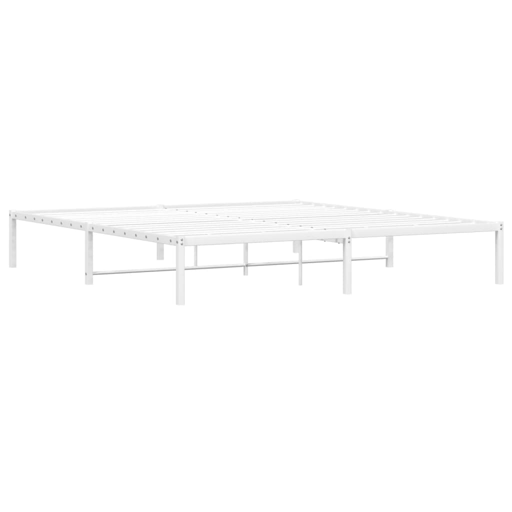 vidaXL Metal Bed Frame without Mattress White 180x200cm
