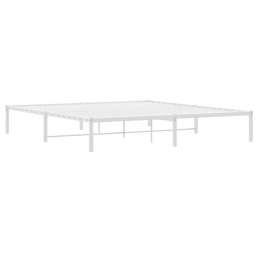 vidaXL Metal Bed Frame without Mattress White 180x200cm