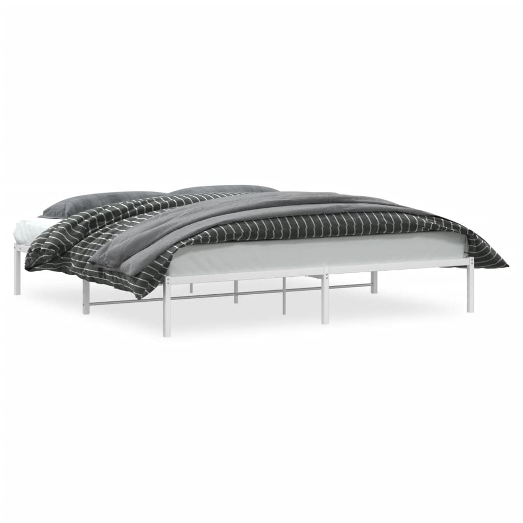 vidaXL Metal Bed Frame without Mattress White 193x203cm