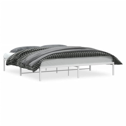 vidaXL Metal Bed Frame without Mattress White 193x203cm