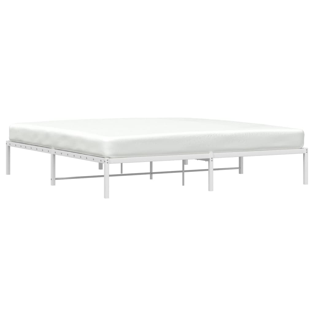 vidaXL Metal Bed Frame without Mattress White 193x203cm