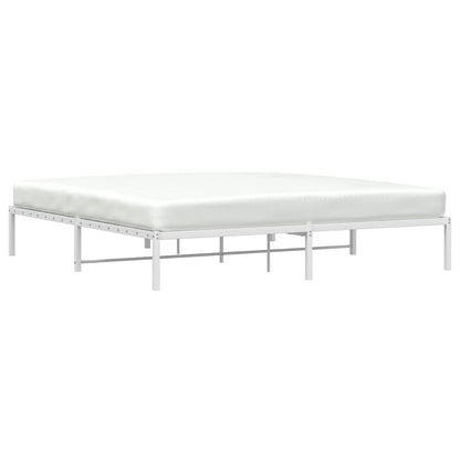 vidaXL Metal Bed Frame without Mattress White 193x203cm