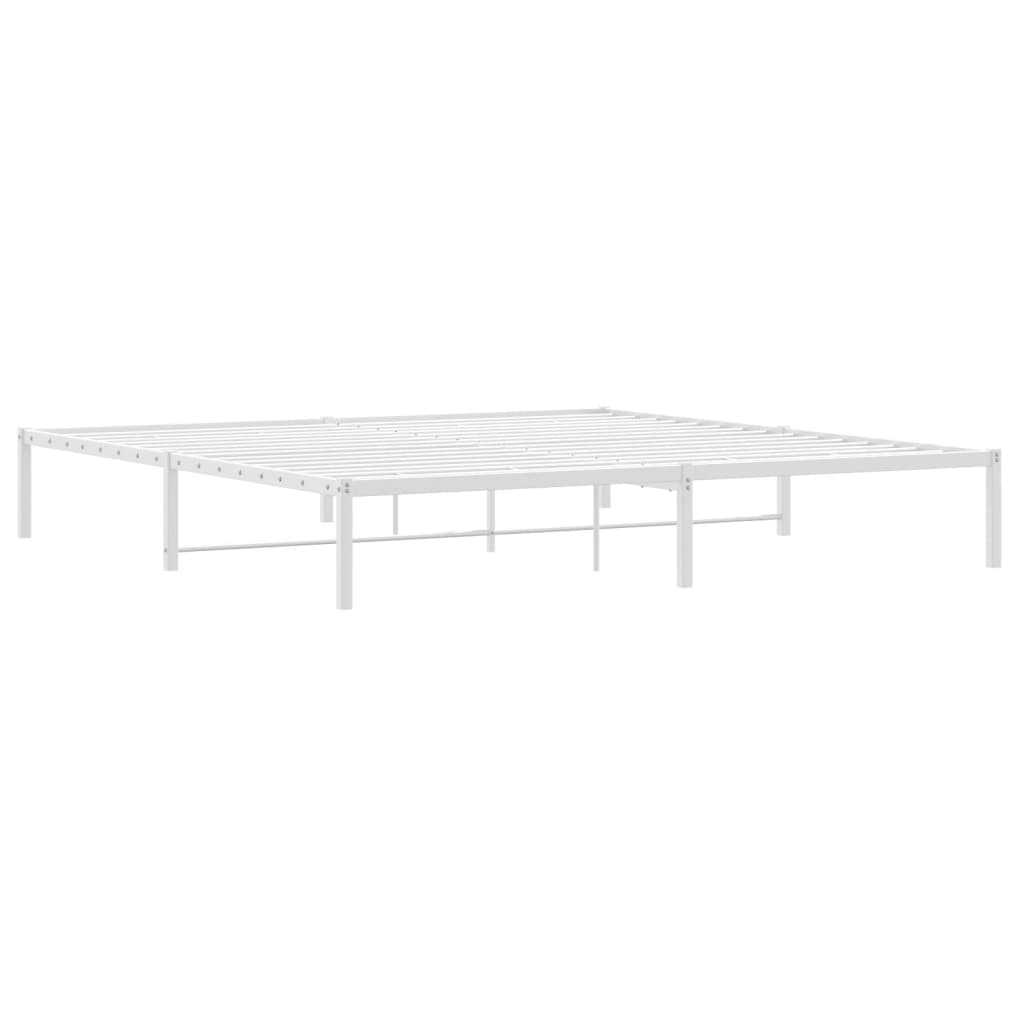 vidaXL Metal Bed Frame without Mattress White 193x203cm
