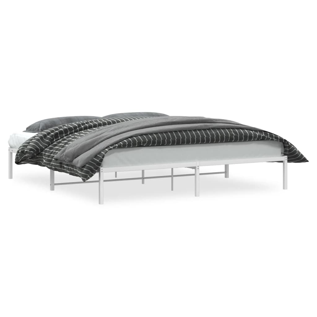 vidaXL Metal Bed Frame without Mattress White 200x200cm