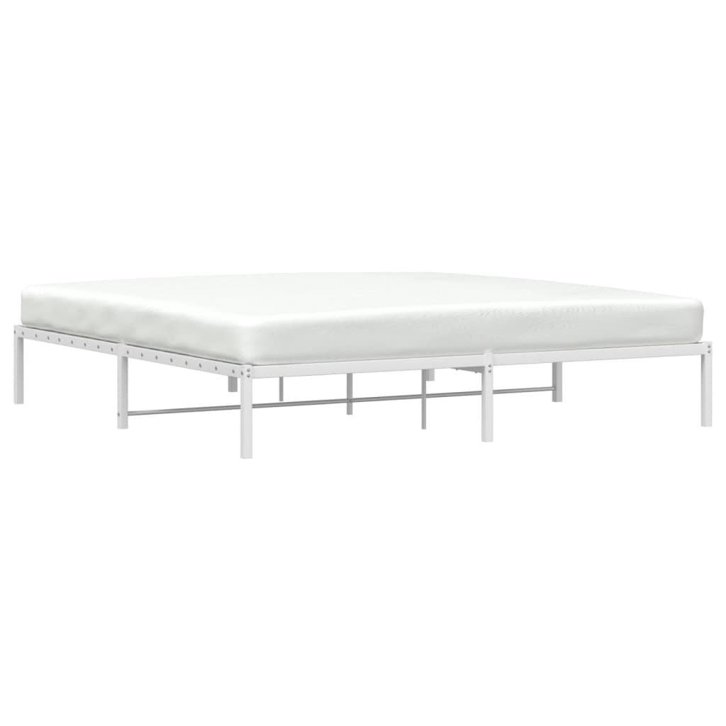 vidaXL Metal Bed Frame without Mattress White 200x200cm