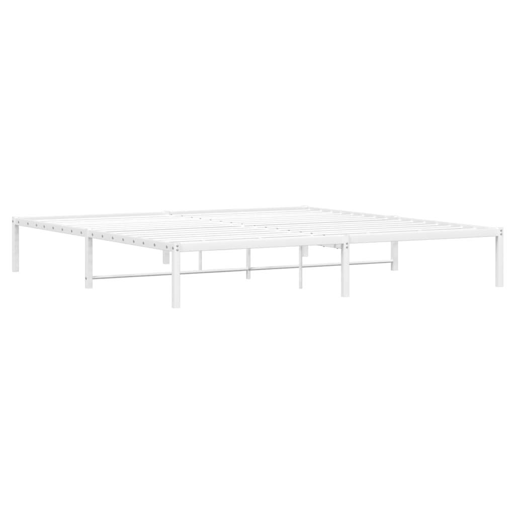 vidaXL Metal Bed Frame without Mattress White 200x200cm