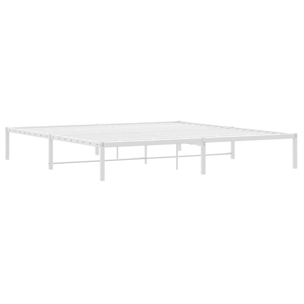 vidaXL Metal Bed Frame without Mattress White 200x200cm