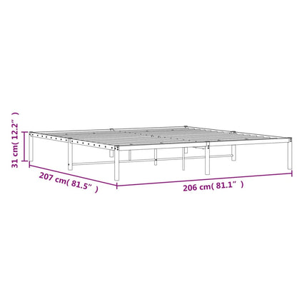 vidaXL Metal Bed Frame without Mattress White 200x200cm