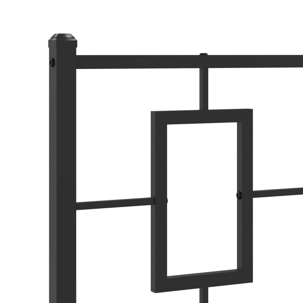vidaXL Metal Bed Frame without Mattress with Headboard Black 90x190cm