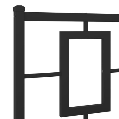 vidaXL Metal Bed Frame without Mattress with Footboard Black 150x200cm
