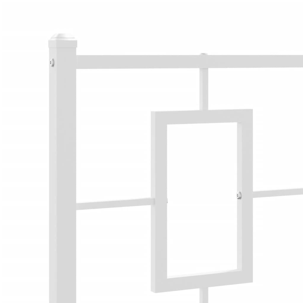 vidaXL Bed Frame | White | Powder-coated steel | Single | Bed Frame