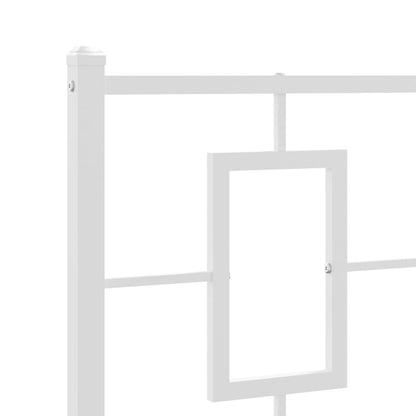 vidaXL Metal Bed Frame without Mattress with Footboard White 100x200cm