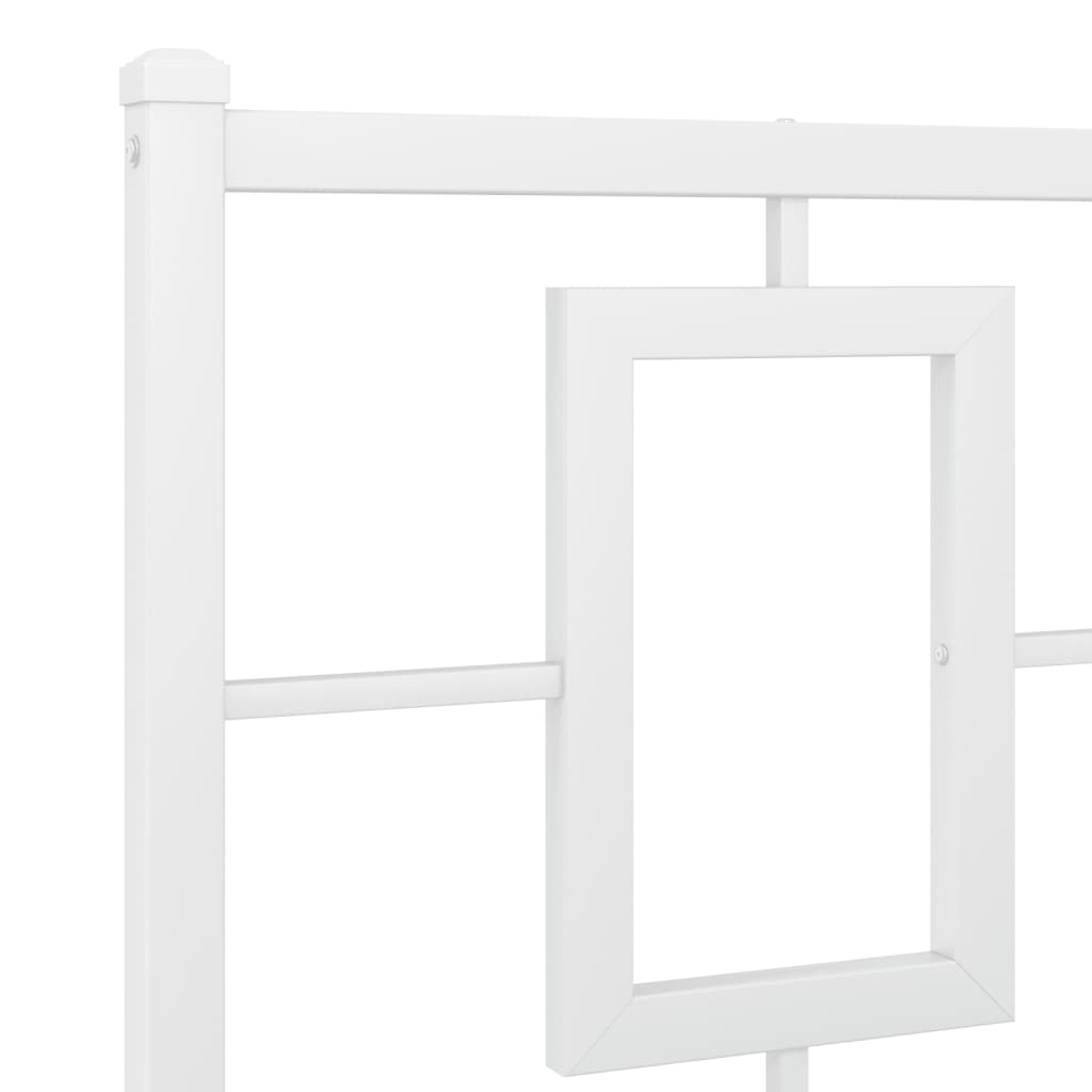 vidaXL Metal Bed Frame without Mattress with Footboard White 150x200cm