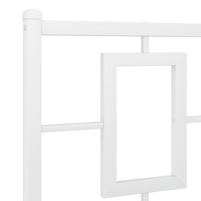 vidaXL Metal Bed Frame without Mattress with Footboard White 150x200cm
