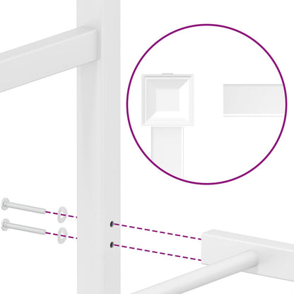 vidaXL Metal Bed Frame without Mattress with Footboard White 150x200cm