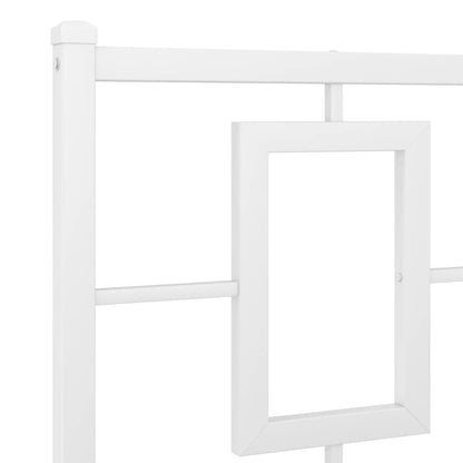 vidaXL Metal Bed Frame without Mattress with Footboard White 180x200cm