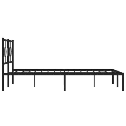 vidaXL Metal Bed Frame without Mattress with Headboard Black 180x200cm