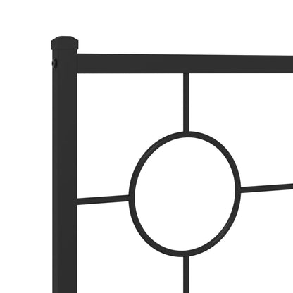 vidaXL Metal Bed Frame without Mattress with Headboard Black 180x200cm