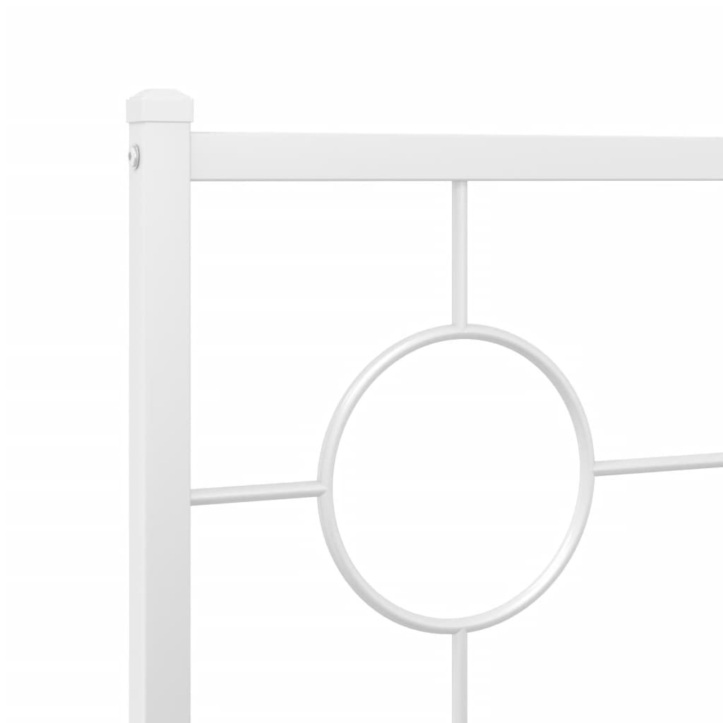 vidaXL Metal Bed Frame without Mattress with Footboard White 100x200cm
