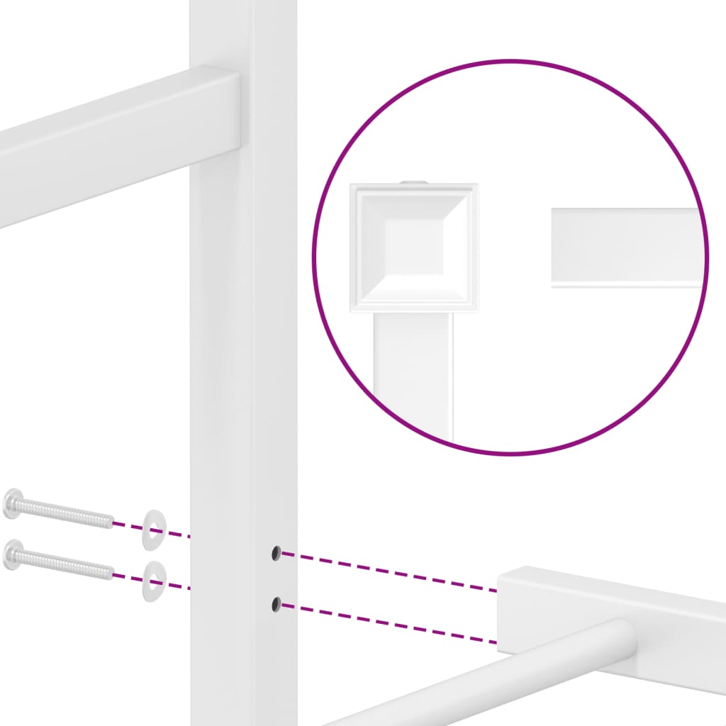 vidaXL Metal Bed Frame without Mattress with Footboard White 100x200cm