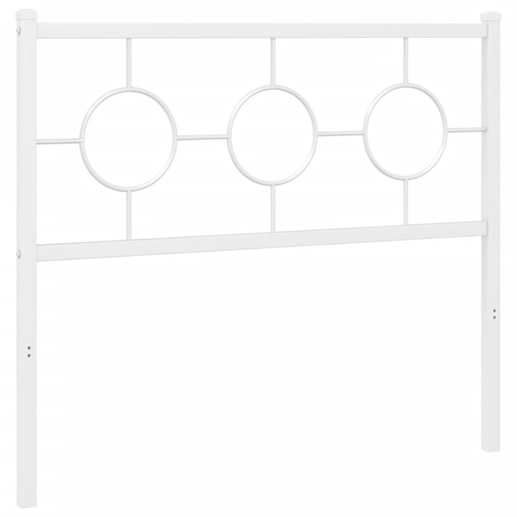 vidaXL Metal Replace Headboard White 100 cm