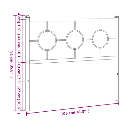 vidaXL Metal Replace Headboard White 100 cm