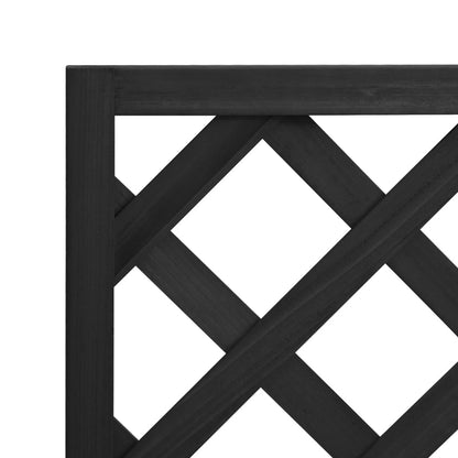 vidaXL Planter with Trellis Black Solid Wood Fir