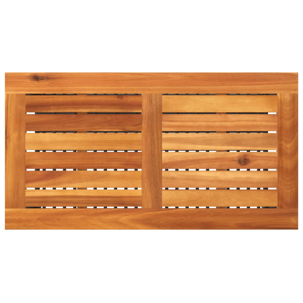 vidaXL Garden Table Black 70x38x42 cm Poly Rattan Acacia Wood