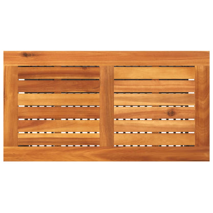 vidaXL Garden Table Black 70x38x42 cm Poly Rattan Acacia Wood