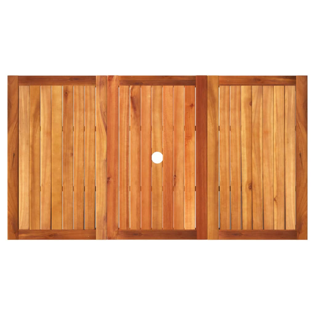 vidaXL Garden Table Grey 140x80x75 cm Poly Rattan Acacia Wood