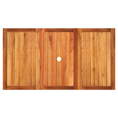 vidaXL Garden Table Grey 140x80x75 cm Poly Rattan Acacia Wood