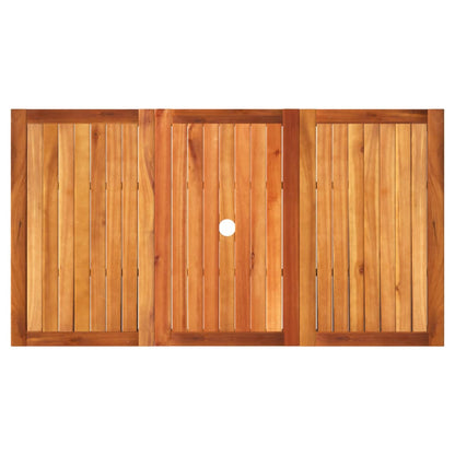 vidaXL Garden Table Beige 140x80x75 cm Poly Rattan Acacia Wood
