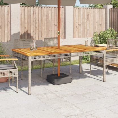 vidaXL Garden Table Grey 180x90x75 cm Poly Rattan Acacia Wood