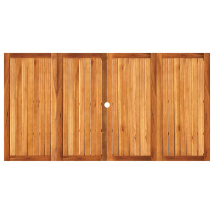 vidaXL Garden Table Grey 180x90x75 cm Poly Rattan Acacia Wood