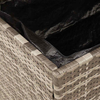 vidaXL Garden Storage Box Grey 80x40x48 cm Poly Rattan Acacia Wood