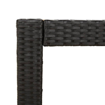vidaXL Garden Side Table with Wooden Top Black 100x40x75cm Poly Rattan