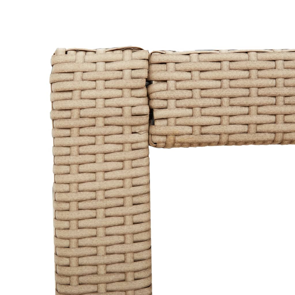 vidaXL Garden Side Table with Wooden Top Beige 100x40x75cm Poly Rattan