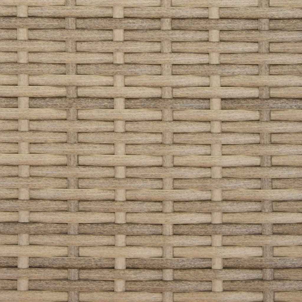 vidaXL Double Sun Lounger with Canopy and Cushions Beige Poly Rattan