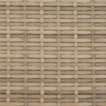 vidaXL Double Sun Lounger with Canopy and Cushions Beige Poly Rattan