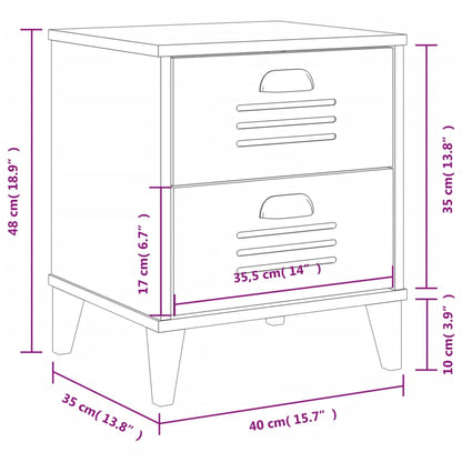 vidaXL Bedside Cabinet VIKEN Anthracite Grey Engineered Wood