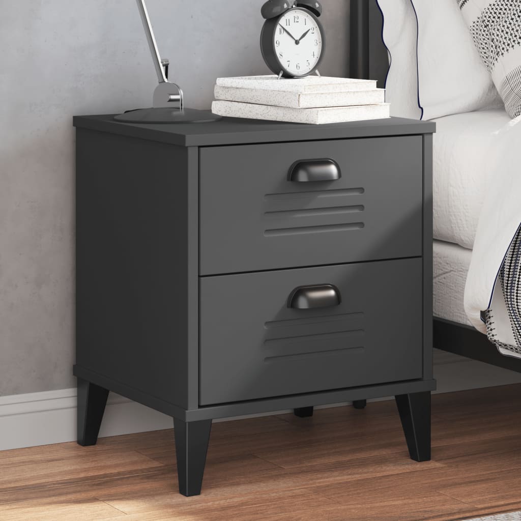 vidaXL Bedside Cabinet VIKEN Anthracite Grey Engineered Wood