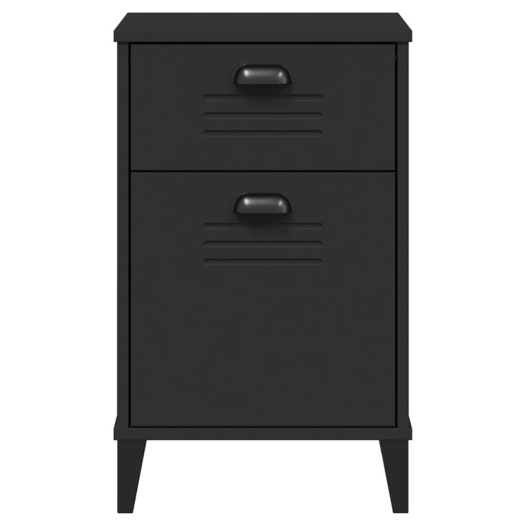 vidaXL Bedside Cabinet VIKEN Black Engineered Wood