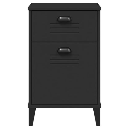 vidaXL Bedside Cabinet VIKEN Black Engineered Wood