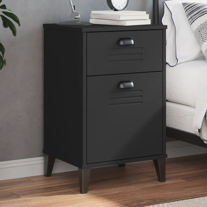 vidaXL Bedside Cabinet VIKEN Black Engineered Wood