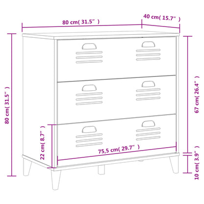 vidaXL Drawer Cabinet VIKEN White Engineered Wood